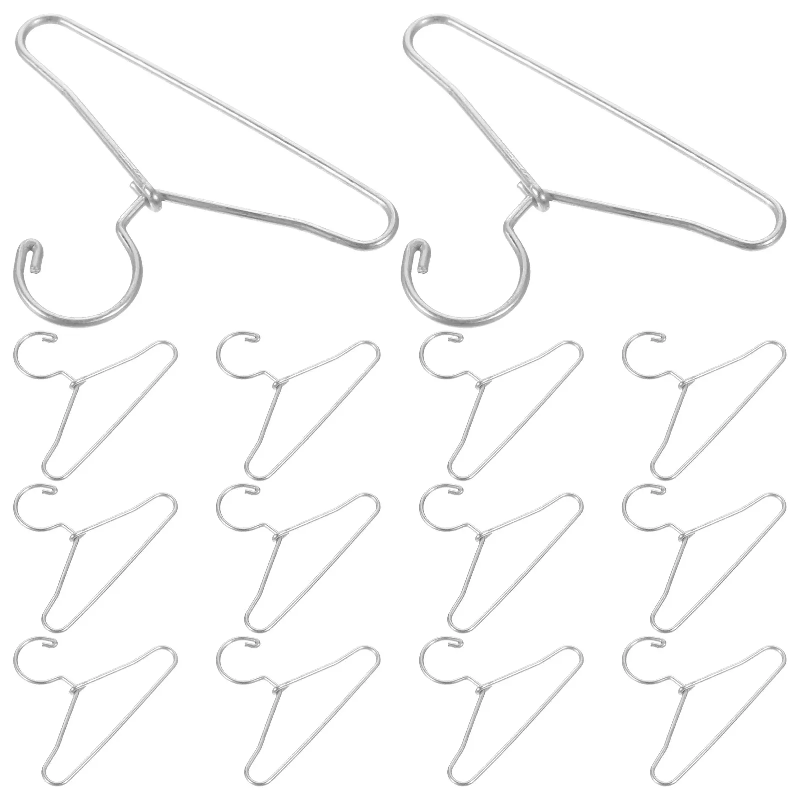 

20Pcs Mini Clothes Hangers Iron Material Realistic Small Size for Dollhouse Miniature Closet Accessories Metal Small Hangers