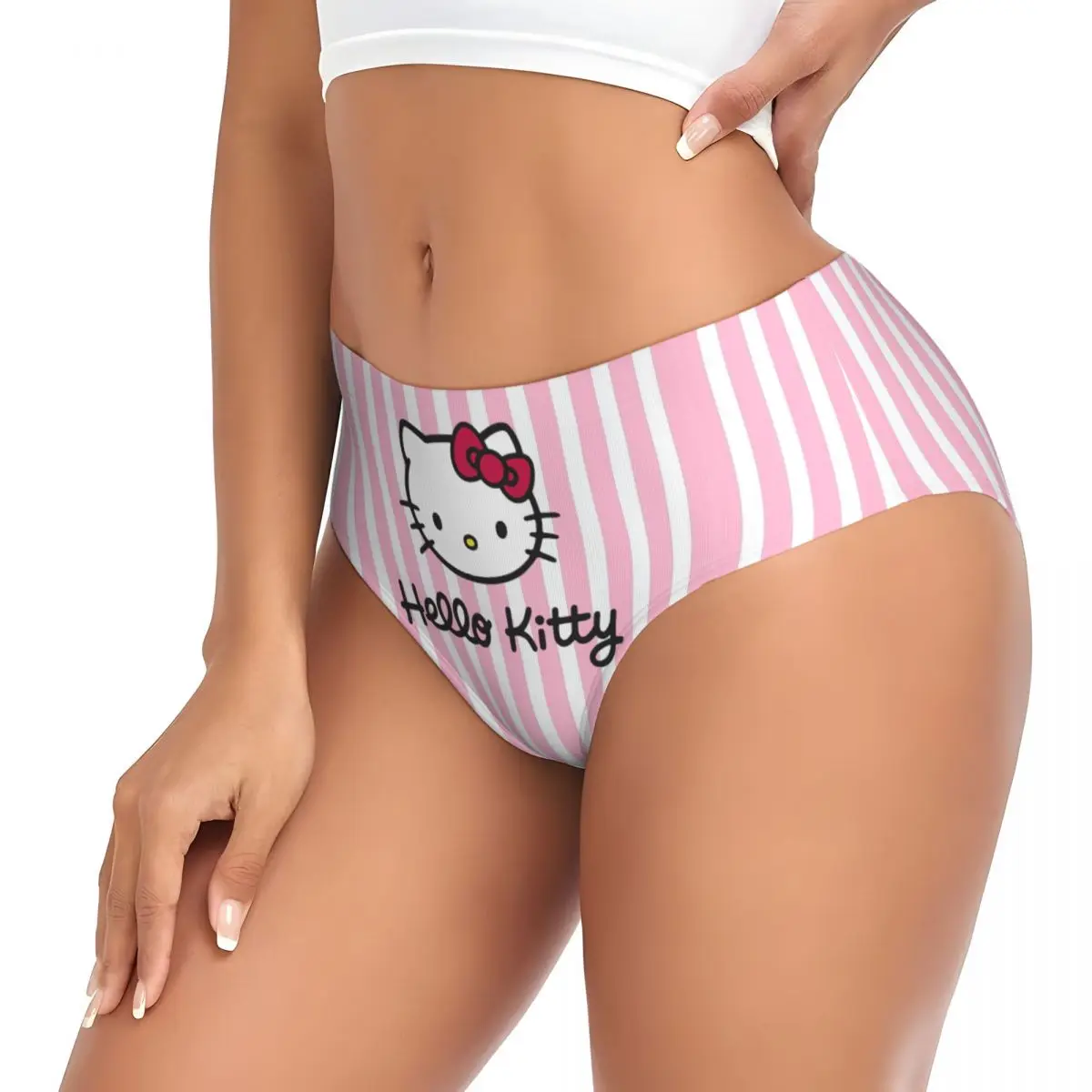 Culotte chat Hello Kitty drôle personnalisée pour femme, sous-vêtement confortable commandé