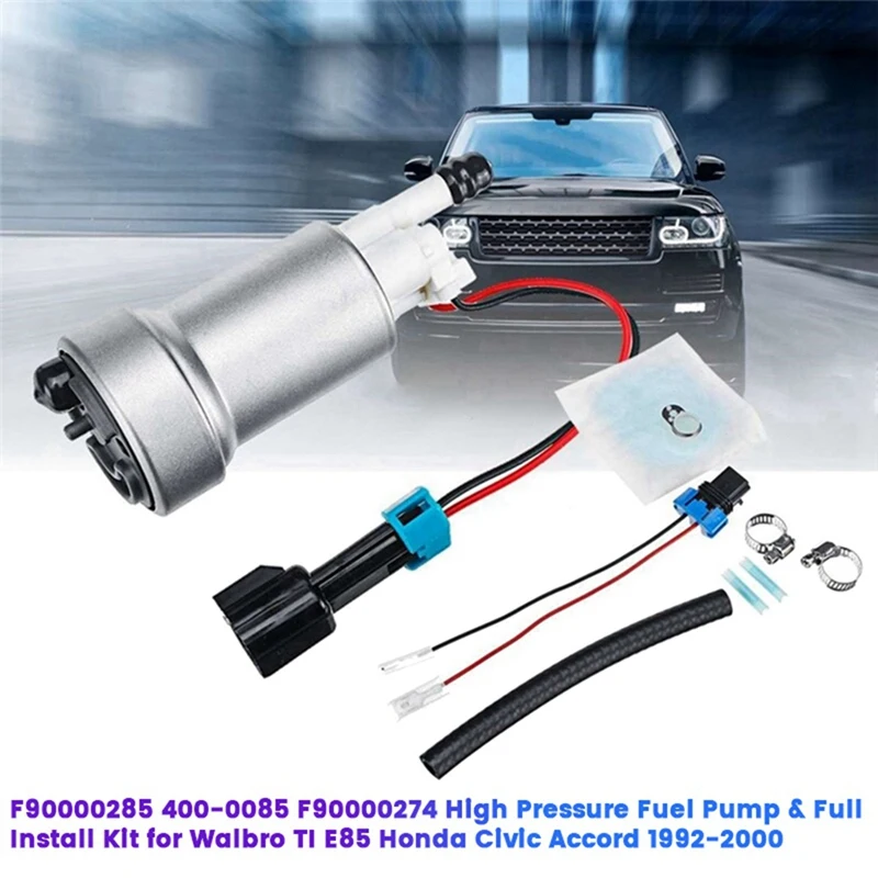 F90000285 F90000274 525Lph High Pressure Fuel Pump&Install Kit For Walbro/TI E85 Honda Civic Accord 1992-2000 F90000267