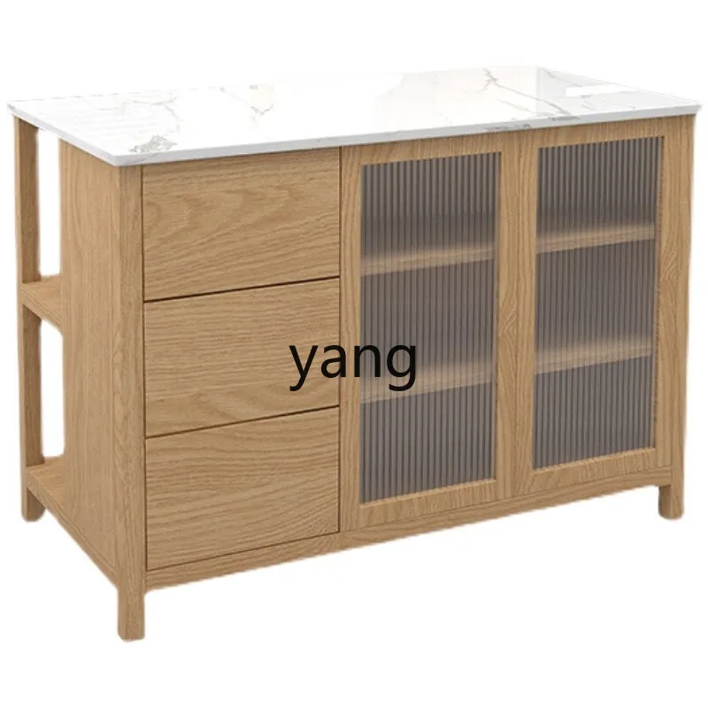 LTT Solid Wood Kitchen Nakajima Narrow Cooking Table Dining Table Storage Counter Movable