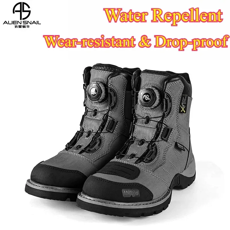 Alien Snail MT-20 Rally Motorcycle Boots CE Certified Drop Resistant Water Resistant Unisex Racing Off-Road Botas Moto