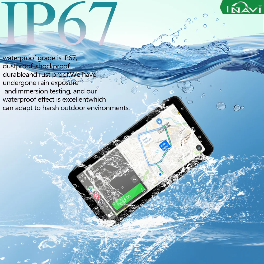 INAVI 6.1 Inch Waterproof LCD Display for Linux Motorcycle Portable Wireless Video Recorder Tire Pressure Monitoring Carplay DVR