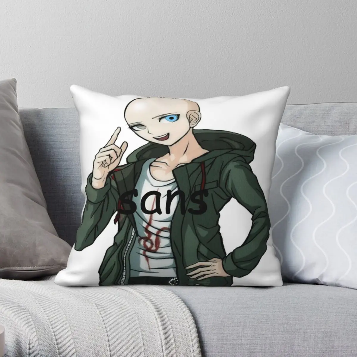 Danganronpa Undertale Komaeda Sans Square Pillowcase Polyester Linen Velvet Pattern Zip Decorative Throw Pillow Case Sofa Cover