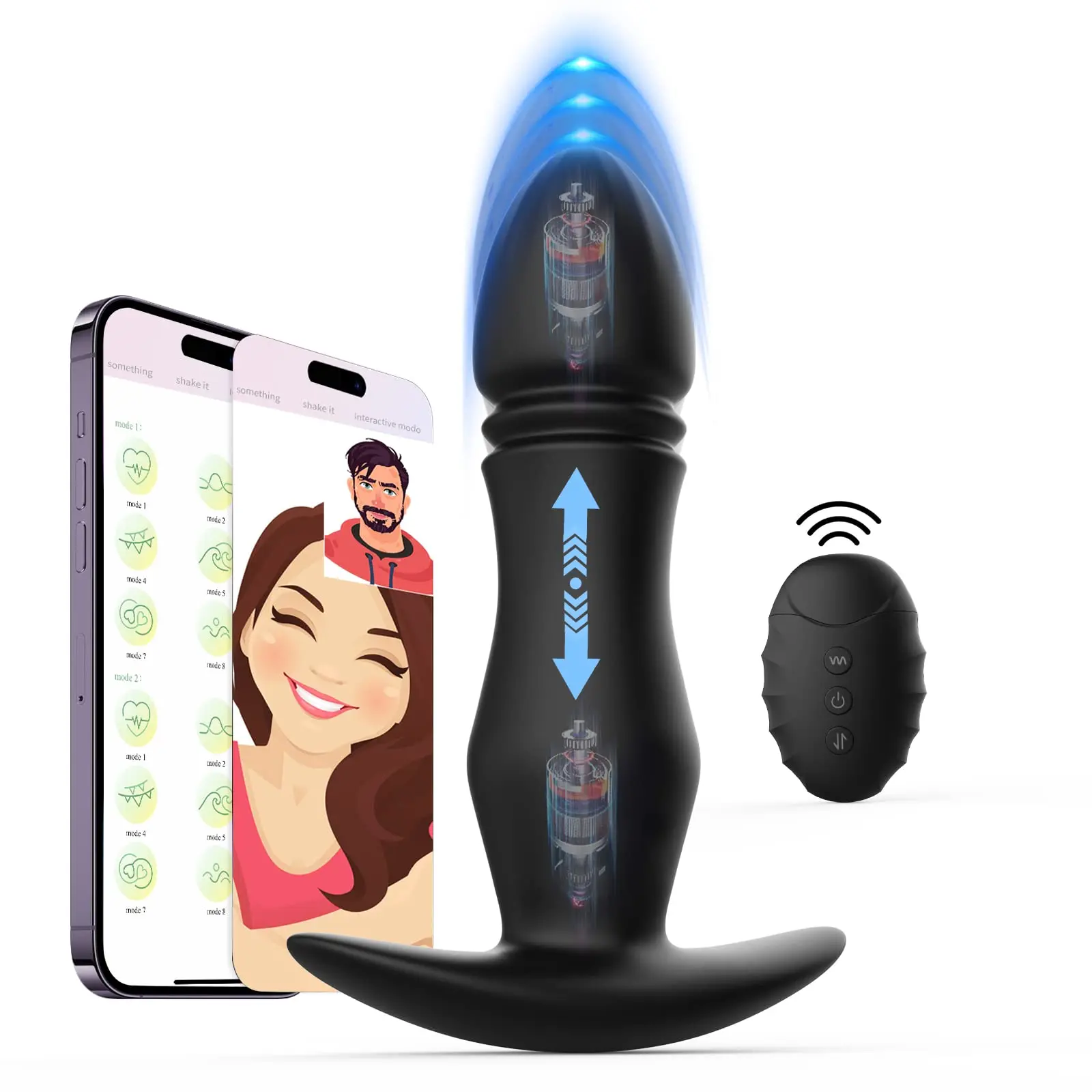 

Thrusting Anal Plug Vibrator - Vibrating Butt Plug with App & Remote Control Vibrator, Anal Dildo Gay Sex Toys for Men Wome