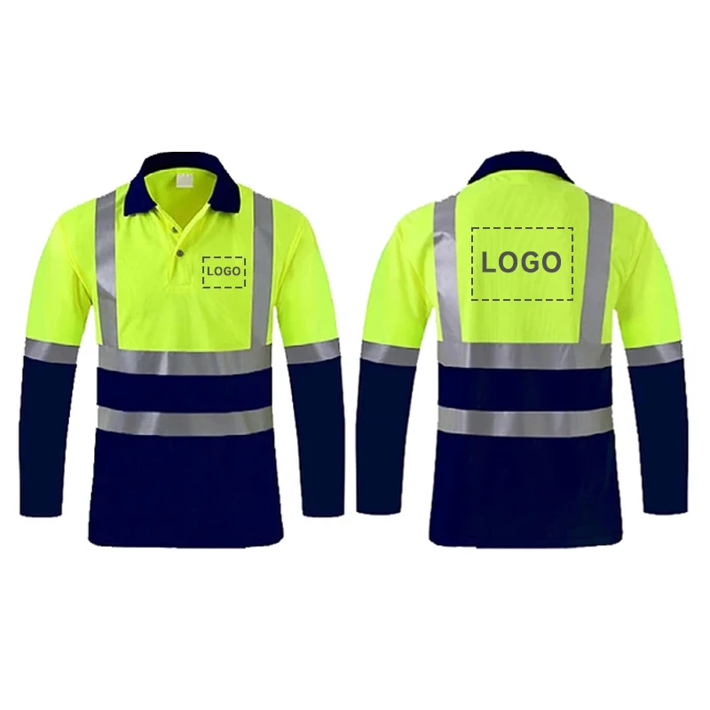 Custom LOGO Safety Reflective T-shirt High Visibility Working Shirt with Reflection Tapes Road Traffic Construction Security Top