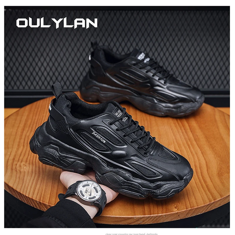 Leisure trend Joker fashion men's sports shoes breathable comfort running shoes soft bottom non-slip running shoes.