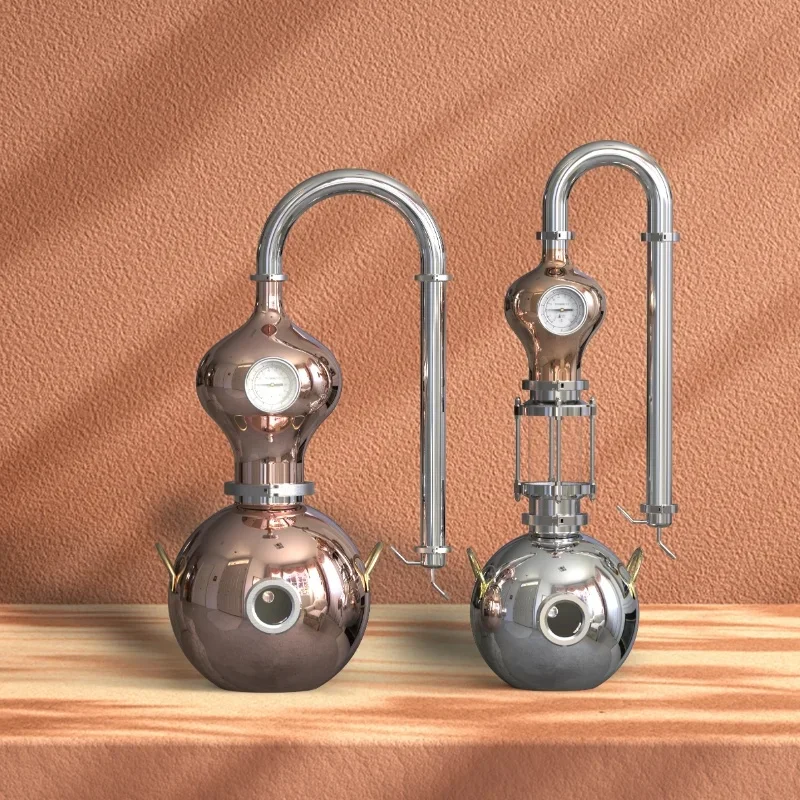 جهاز تقطير الكحول من النحاس Moonshine للزيت العطري جين فودكا ويسكي