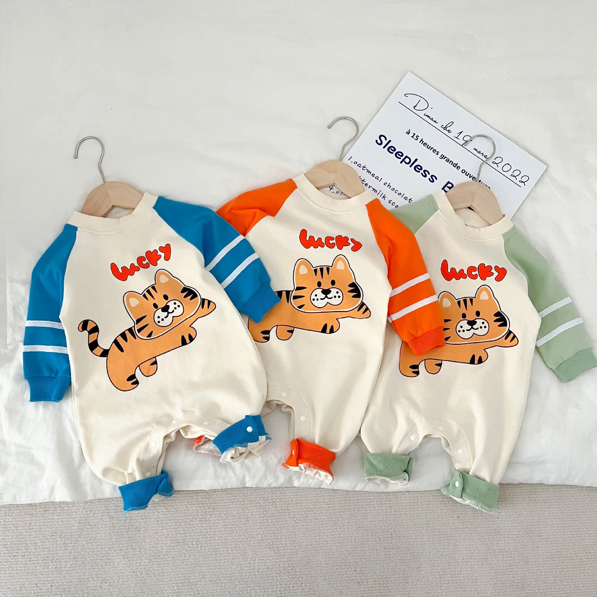 

Jenny&Dave Baby clothes 2023 Spring and Autumn season jumpsuit Little tiger romper for boys and girls Autumn clothing crawling c