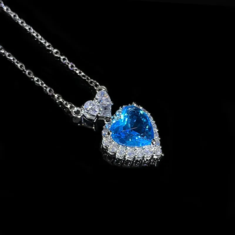 MDL Moissanit1 نمط انفجار مجموعة تألق مضيئة الزبرجد الخوخ القلب الأحجار الكريمة أقراط السويسري الأزرق زركونيا