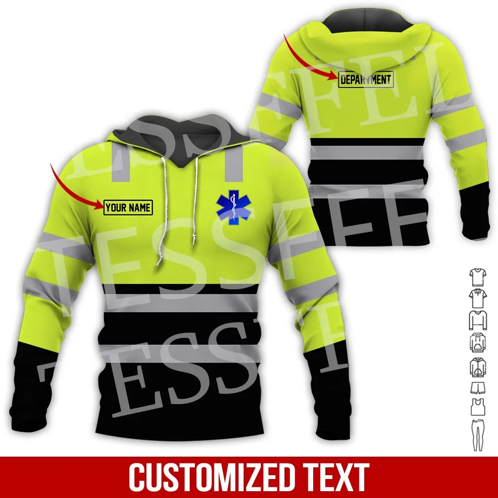 Custom Name Cosplay EMS EMT Medical Paramedic Nurse Worker Tattoo Retro 3DPrint Pullover Harajuku Jacket Casual Funny Hoodies 47