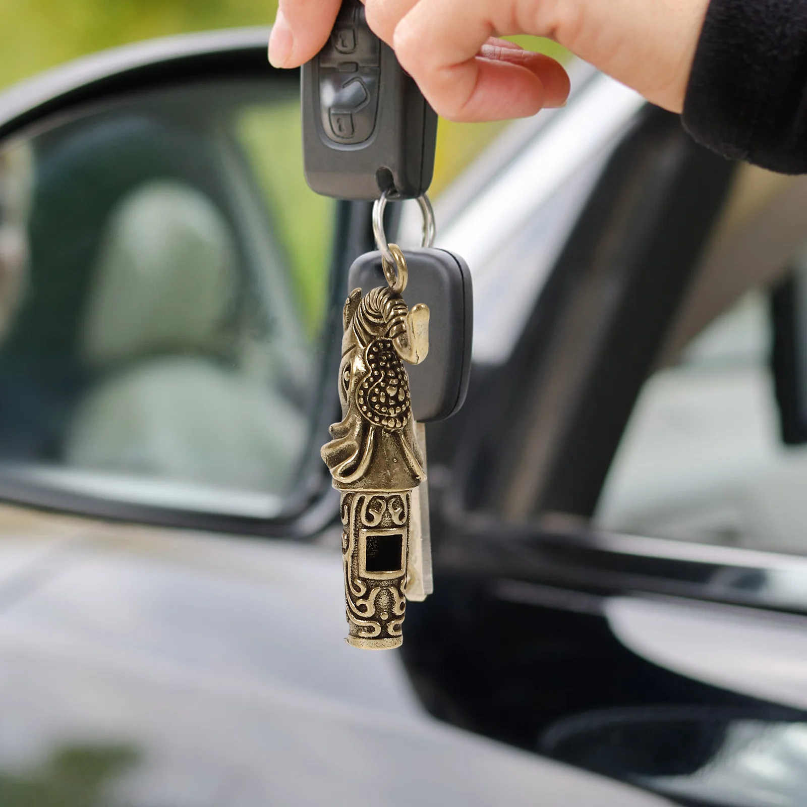 3Pcs Copper Whistle Keychain Creative Pendant Design Loud Whistle for Referee Camping Hiking Survival Emergency Outdoor