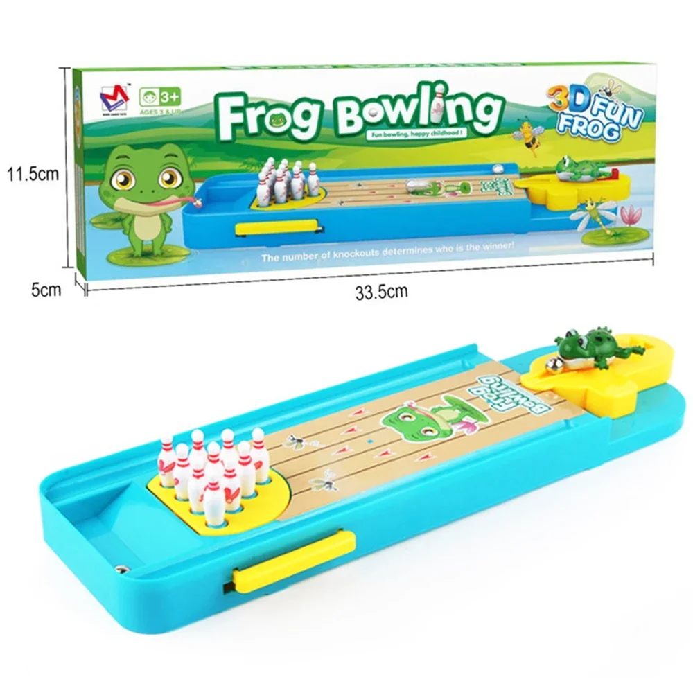 

Cartoon Mini Frog Bowling Set Table Game Interactive Educational Sport Toy for Kids Children's Party Fun
