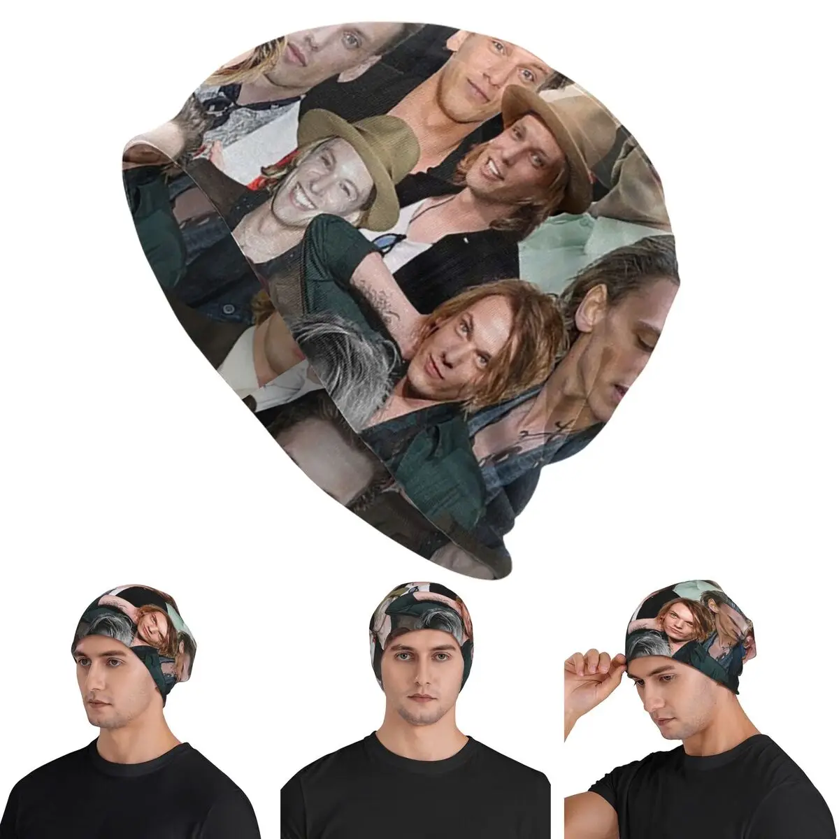 

Jamie Campbell Bower Photo Collage Skullies Beanies Hats Warm Autumn Winter Outdoor Cap Knitted Bonnet Caps for Men Women Adult