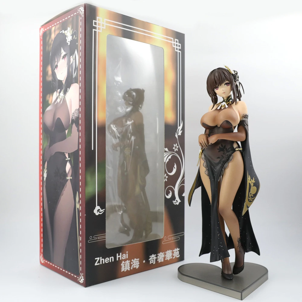 

Azur Lane Anime Figure 27cm Zhenhai Peripheral Model Gk Sexy Cheongsam Beautiful Girl Desktop Ornament Collect Toy Kids Gift