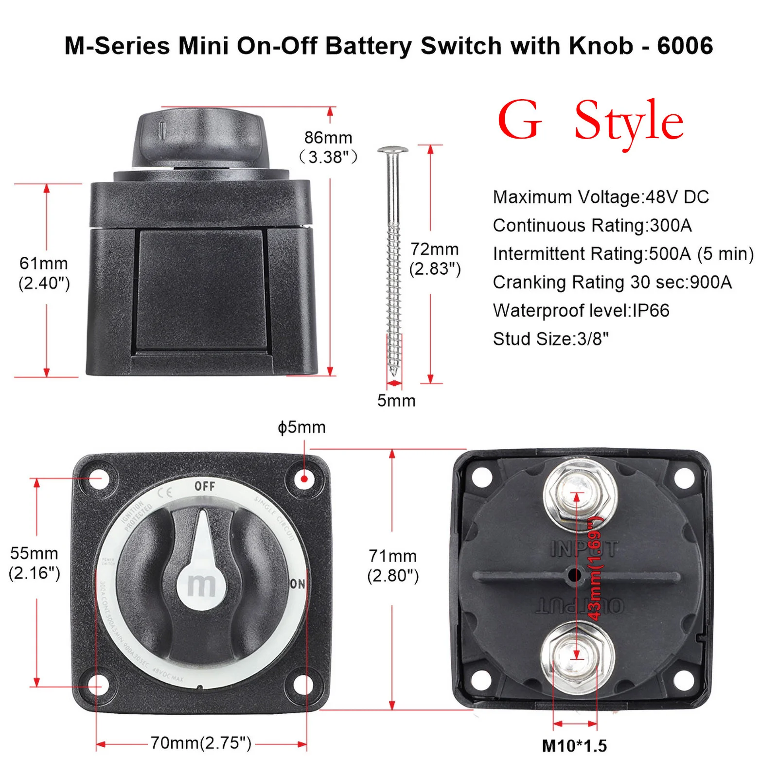 2 3 4 Positionen Massenschalter für 12V Batterie, 12V Batterietrenner, Kupplung, Drehschalter für Wohnmobil, LKW, Boot, 300tdi – Detail 7