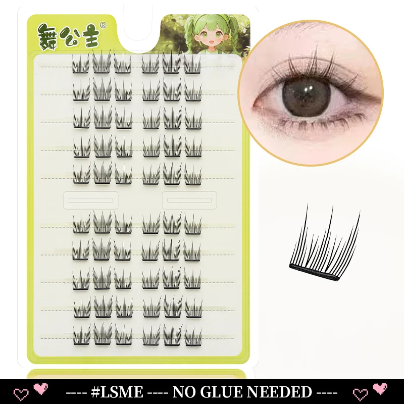DINGSEN 10 Reihen Selbstklebende Einzelwimpern Ohne Klebstoff DIY Wimpernverlängerung Cluster Handgefertigte Wimpern Natürliche Wimpern – Detail 18