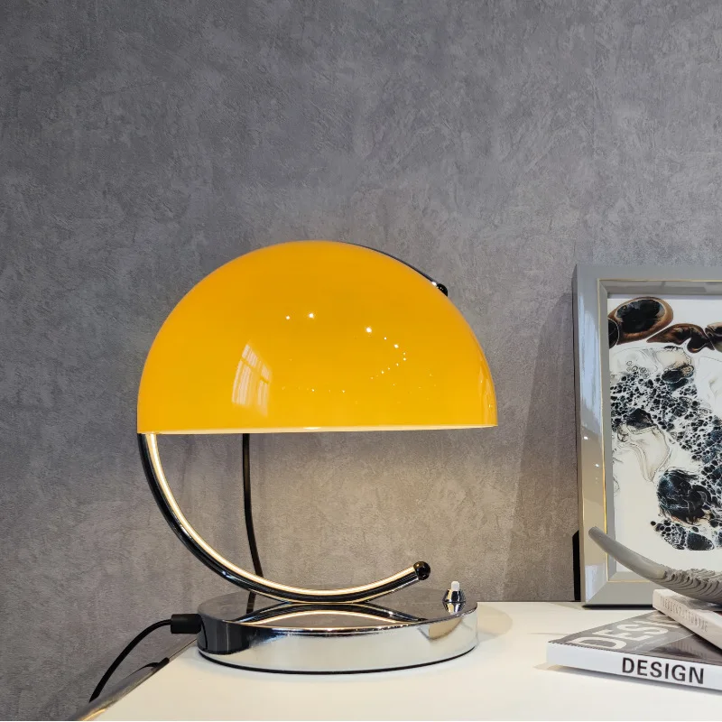 Led salon rétro lampe de table en verre dégradé orange bauhaus
