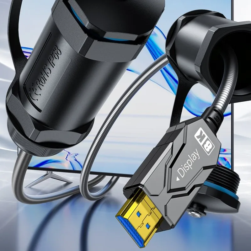 DTECH 100m HD 3D HDR Video Hdmi Cable With Waterproof Shell 8K HDMI Armor Fiber Optic 2.1V Cable for Monitor and Projector