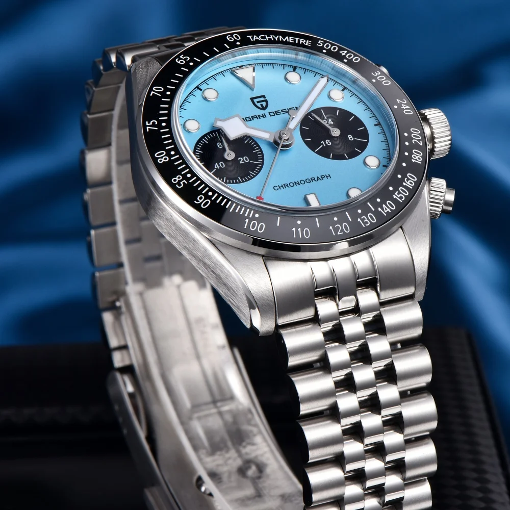 2026New PAGANI DESIGN Quartz Panda Dial Watch Sapphire Luxury Luminous 500 Bezel Men Watch 316L All Steel Japan Movt Chronograph view 3