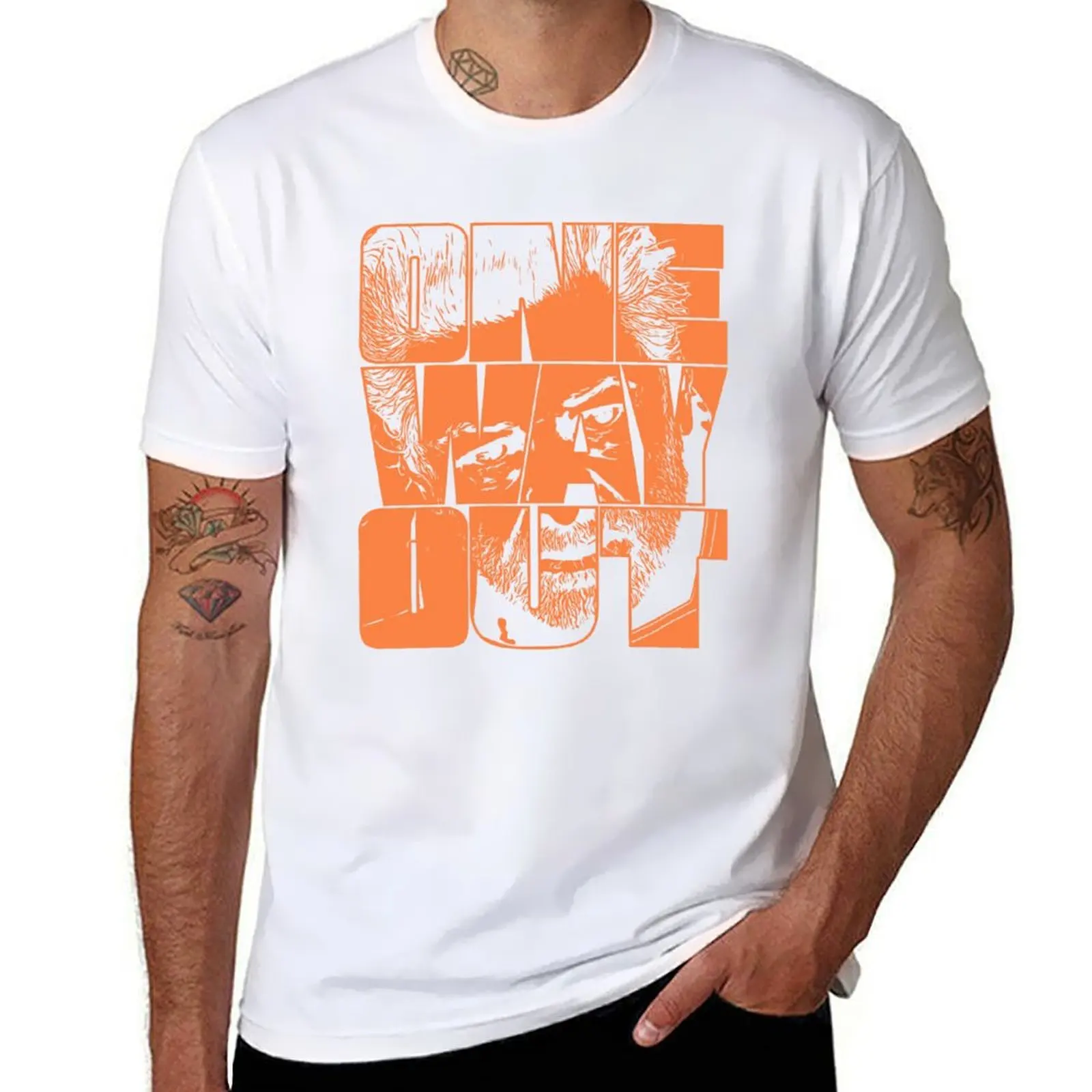 One Way Out- Kino Loy Andy Serkis cita de programa de televisión-versión de contorno naranja camiseta para hombre Camiseta de algodón 100%