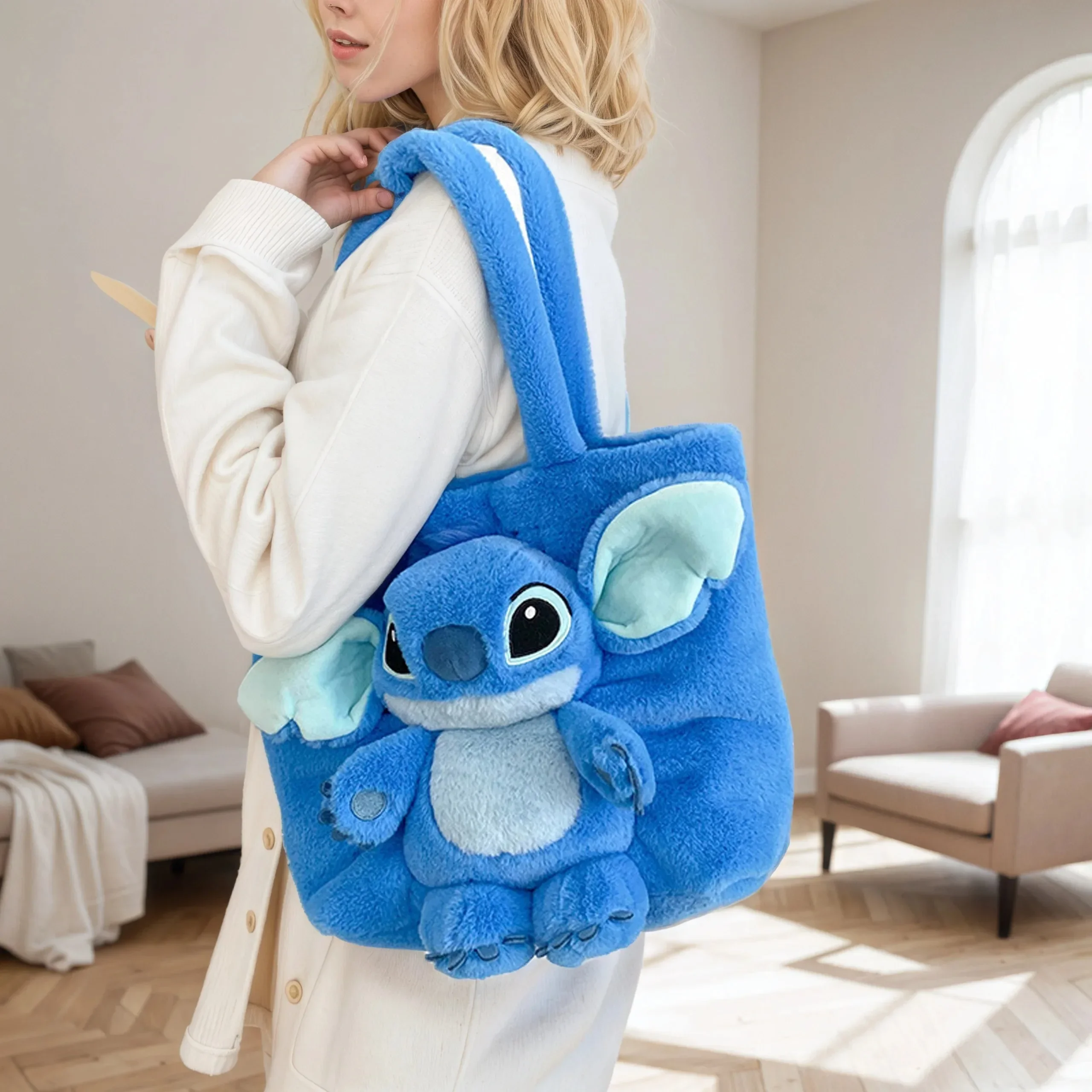 Disney Stitch Strawberry Bear Handtas Matige schattige cartoon pluche schoudertas Zoete en stijlvolle meisjesrugzak Festivalcadeau