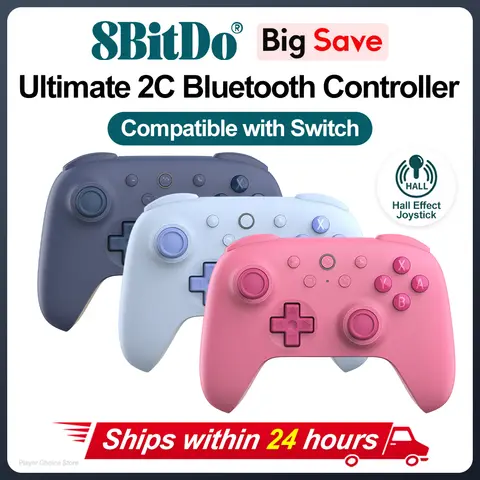 8BitDo Ultimate 2C Nintendo Switch Bluetooth 무선 컨트롤러 게임 패드, 스위치 oled lite, 홀 효과 조이스틱 터보 포함