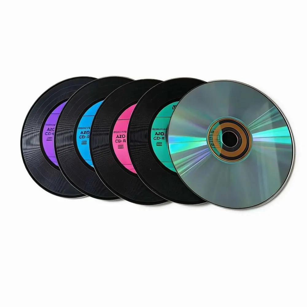 Digital Vinyl AZO CD-R Disc CDR CD Disc Blue 52X 700MB 80Min 5pcs/pack Five Colors