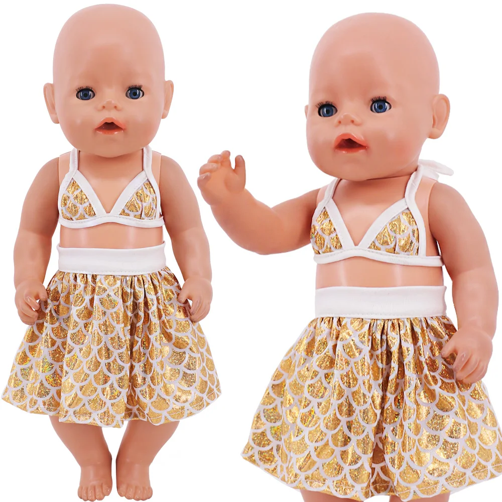 Swimming Suit Multicolor Fit Our Generation Doll Clothes,Beautiful Floral Bathers&43CM Reborn Baby Doll Accessories,Cotton Suits