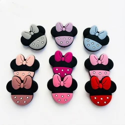 10pcs Minnie Baby Silicone Focal Beads Food Grade Teething Teether Toys DIY Pacifier Chain Jewelry Pendant Pen Accessories