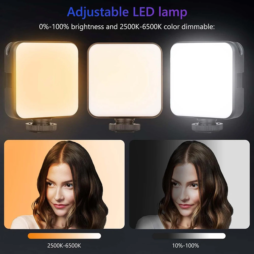 INNOREL T64 LED Video Light 2500-6500K Kamera wideo z akumulatorem 2000 mAh i mini statywem do lustrzanki cyfrowej Live Vlog