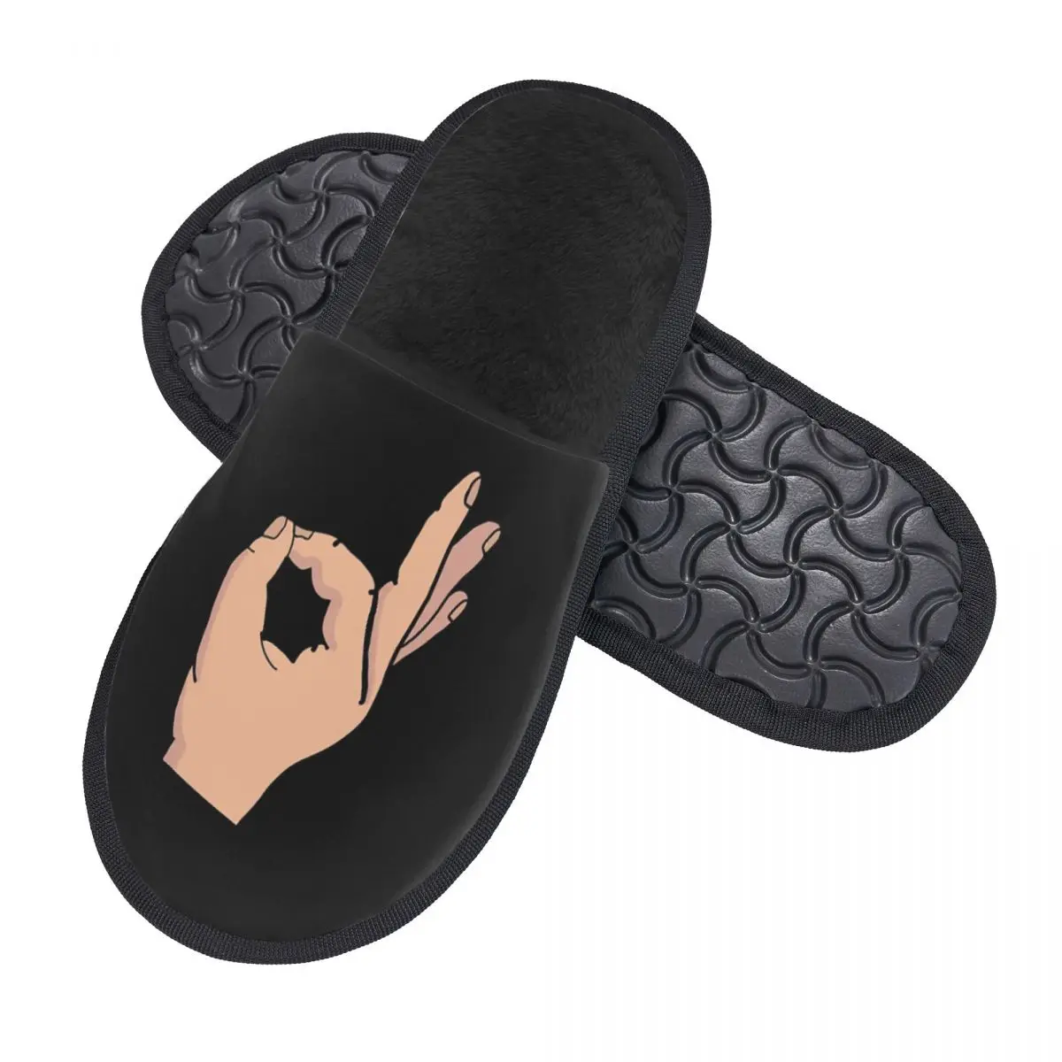 Custom The Circle Game Hand Finger Punch Comfy Scuff Memory Foam Slippers Women Bedroom House Shoes