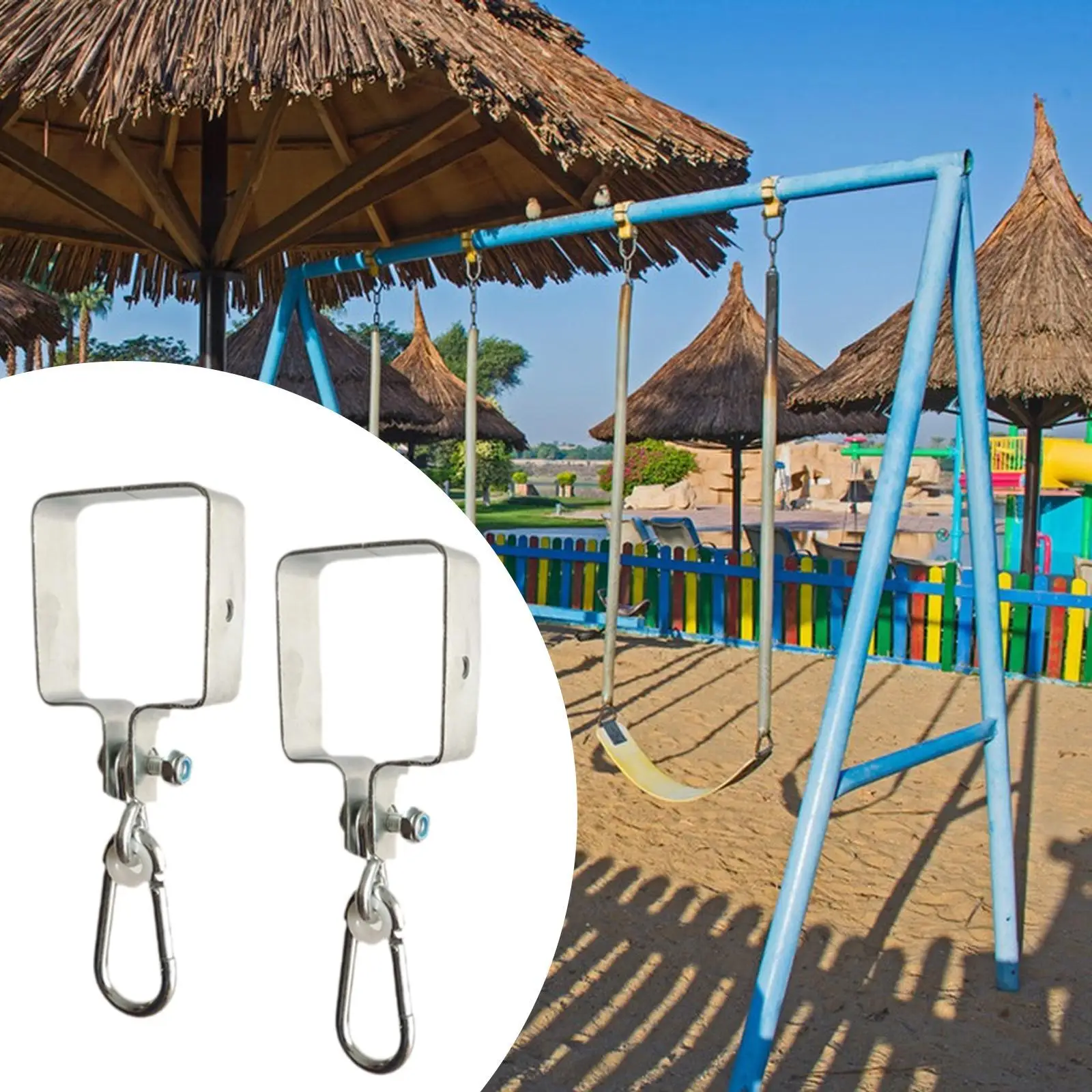 

Swingset attacker suspension for wooden beams lawn from park