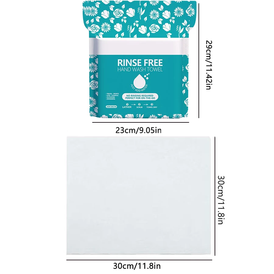 11.81In*11.81In 50Pcs Disposable No-Rinse Bath Towels, Just Wet, Lather, and Dry, Suitable for Travel, Outdoor Activities, Camping, Swimming, Fitness--25 Pieces Per Pack