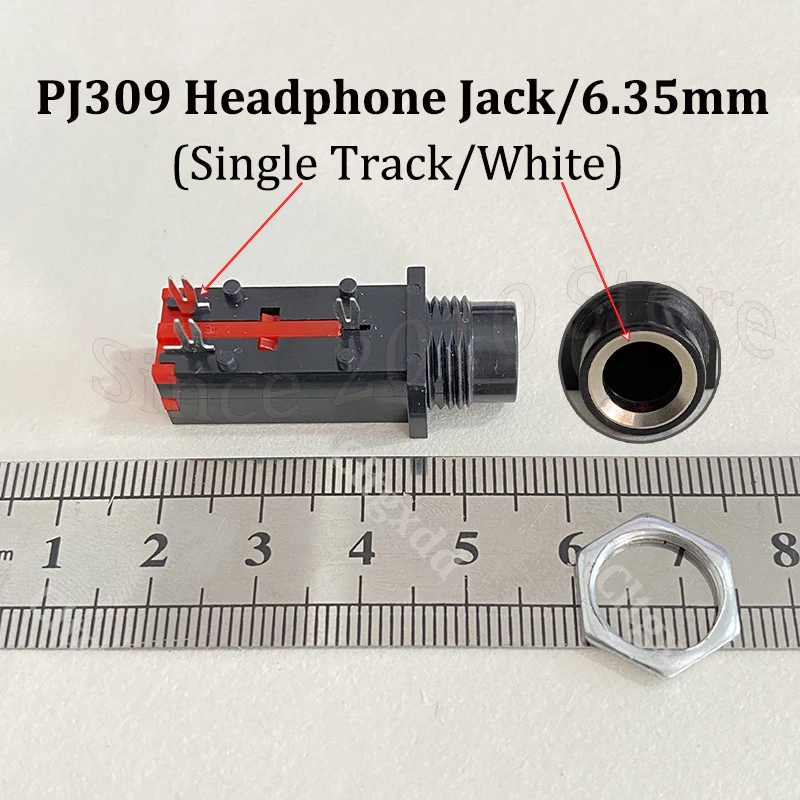6,35mm 1/4 Zoll Audio-Buchse Mono Stereo TS TRS Buchse für Panelmontage für Gitarrenverstärker und Audiogeräte PJ308/309 – Detail 12