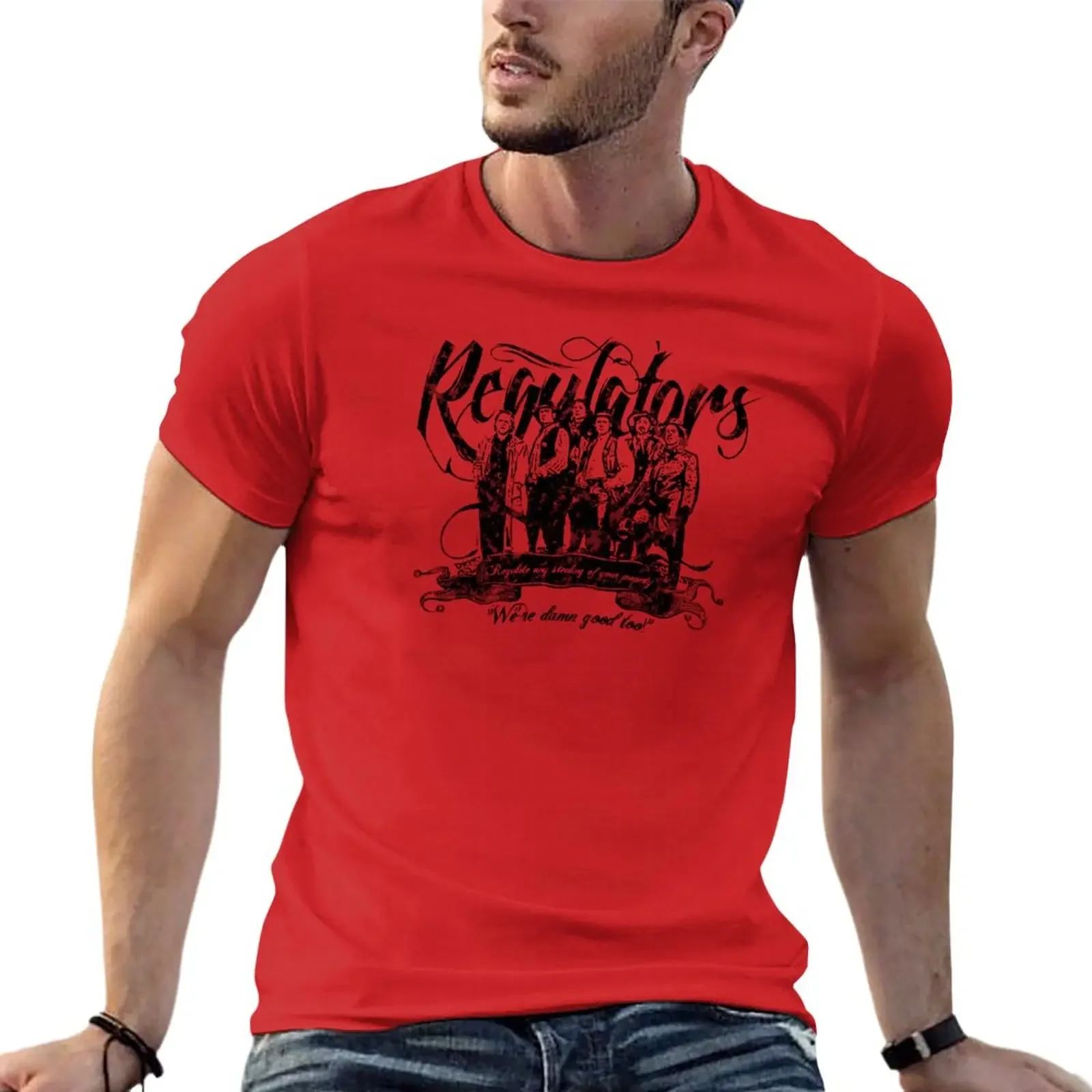 New Regulators - Young Guns T-Shirt summer top oversizeds boys animal print vintage fruit of the loom mens t shirts