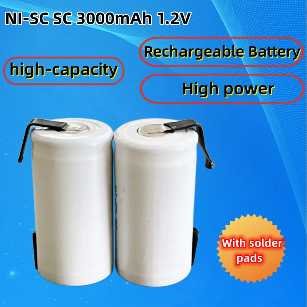 SC 3000mAh 1.2V Rechargeable Sub C Battery NI-CD with Welding Tabs for Milwaukee Electric Drill Screwdriver