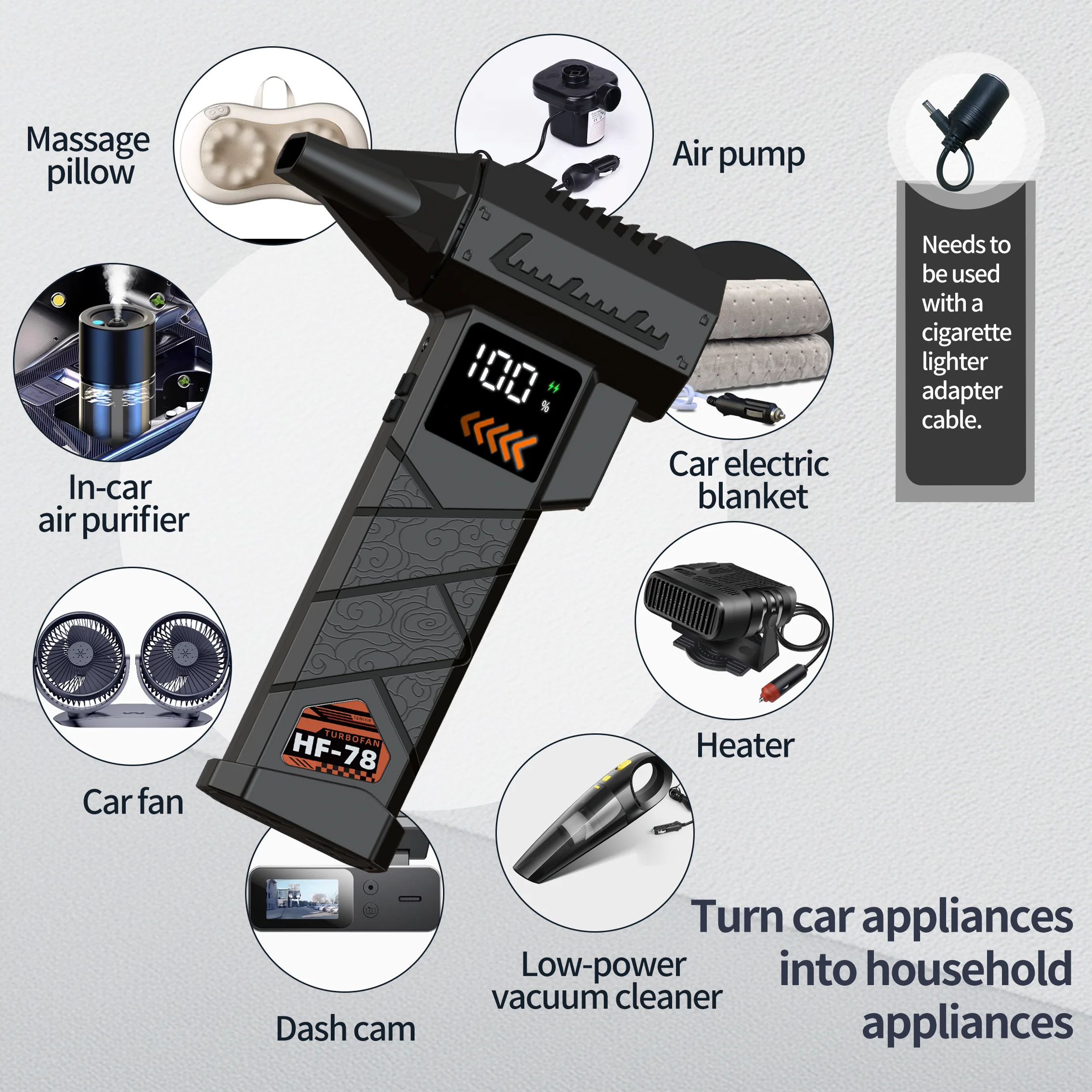 F1 توربو مروحة نفاثة منفاخ هواء قوي منفضة مكنسة كهربائية إمدادات الطاقة في حالات الطوارئ ، ضغط الرياح 800 جرام وسرعة الرياح 65 متر/الثانية تهب #5