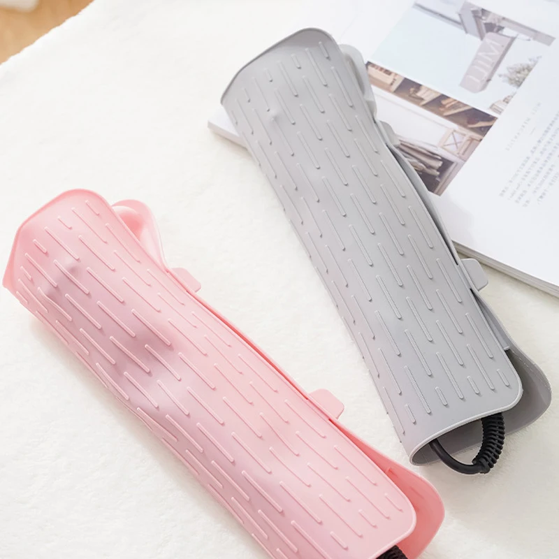 Silicone Hair Curling Wand Cover Hair Straightener Storage Bag Hairdressing Curling Iron Insulation Mat Heat Resistant Pouch