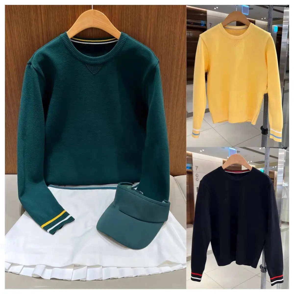 2026 New Women's Golf Crew Neck Long Sleeve Knit Top Autumn Versatile Comfortable Ladies Casual Sports Golf Knitted Pullover