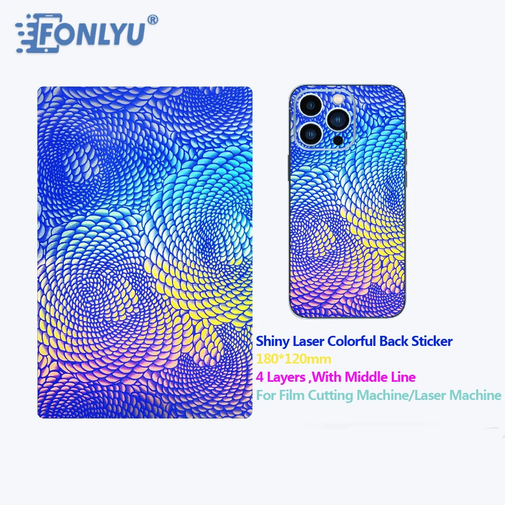 FONLYU Shiny Laser Back Sticker Screen Protector Film Smartphone Rear Skin Cover For X8 Max Unlimited Hydrogel Cutting Machine