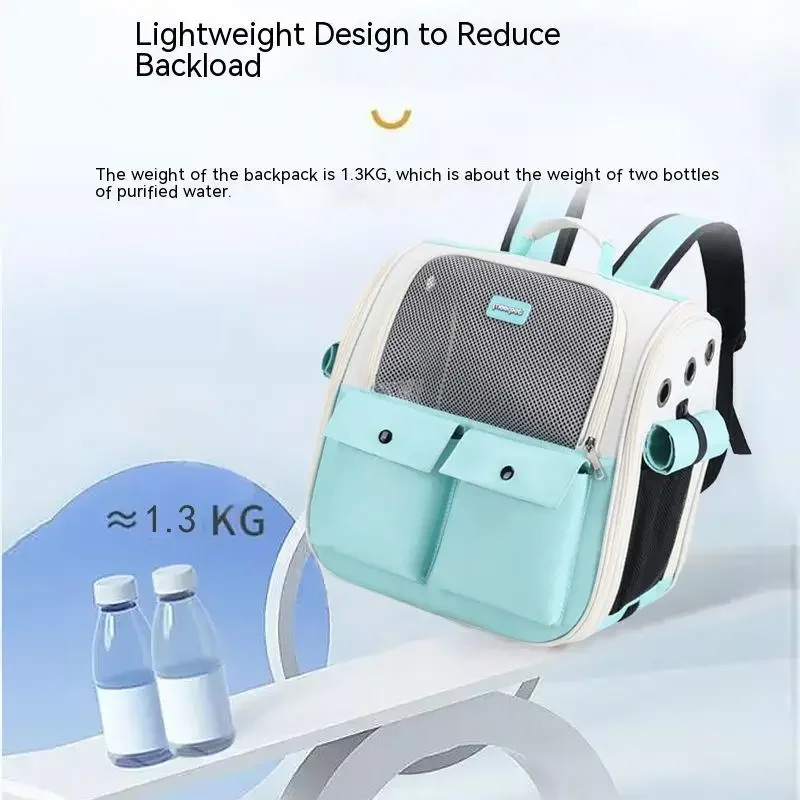 Pet Outing Carrier Backpacks Pet Portable Backpack Breathable Side Large Space Multifunctional Oxford Cloth Cat Dog Carrier Bags