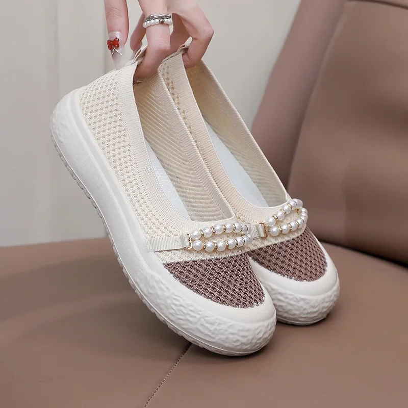 Summer Queen's Shoes Old Beijing Cloth Women's Sandals Shallow Mouth Casual Shoes Increase Height Thick Bottom Fishermans Shoes