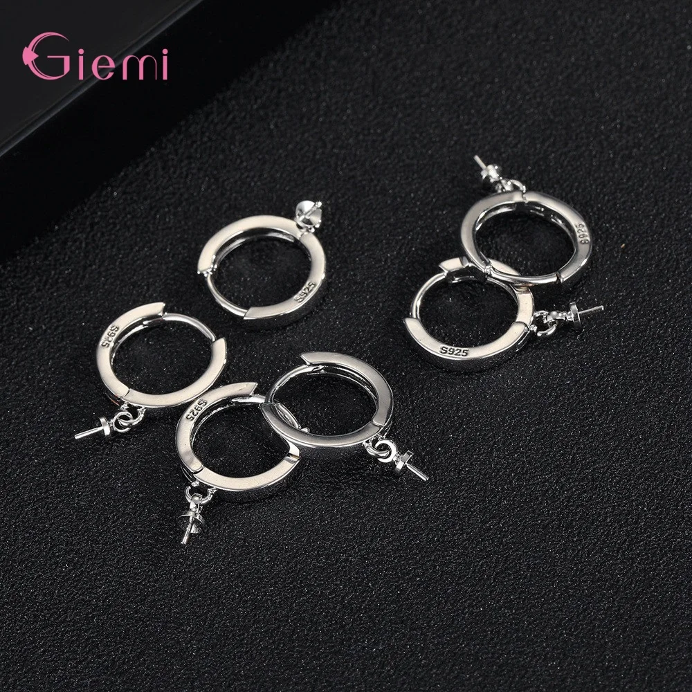 925 Sterling Silver Ear Wire Hoops Loop Earrings For DIY Dangle Earring Jewelry Making Accessories Factory Supplies