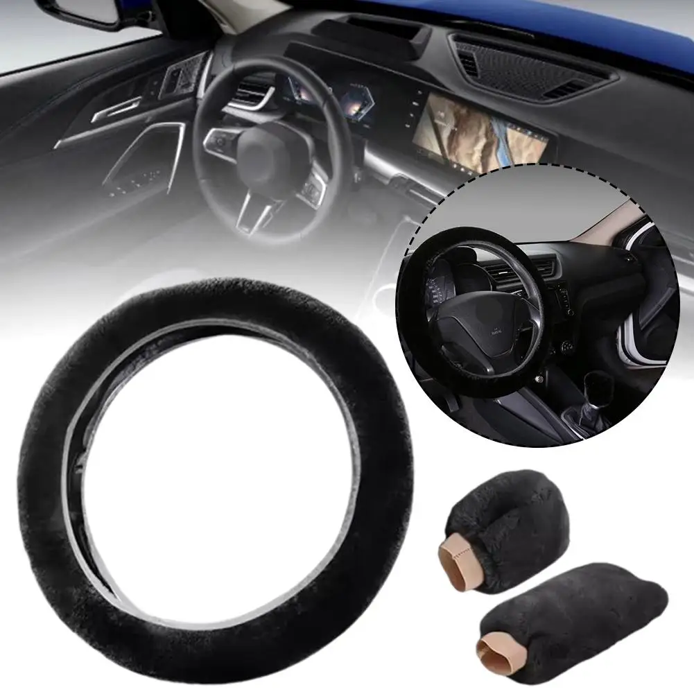 Car Steering Wheel Cover General Purpose Handlebar Wheel Warmer Car Plush Winter Steering New Cover Winte Cover Driving A7K0