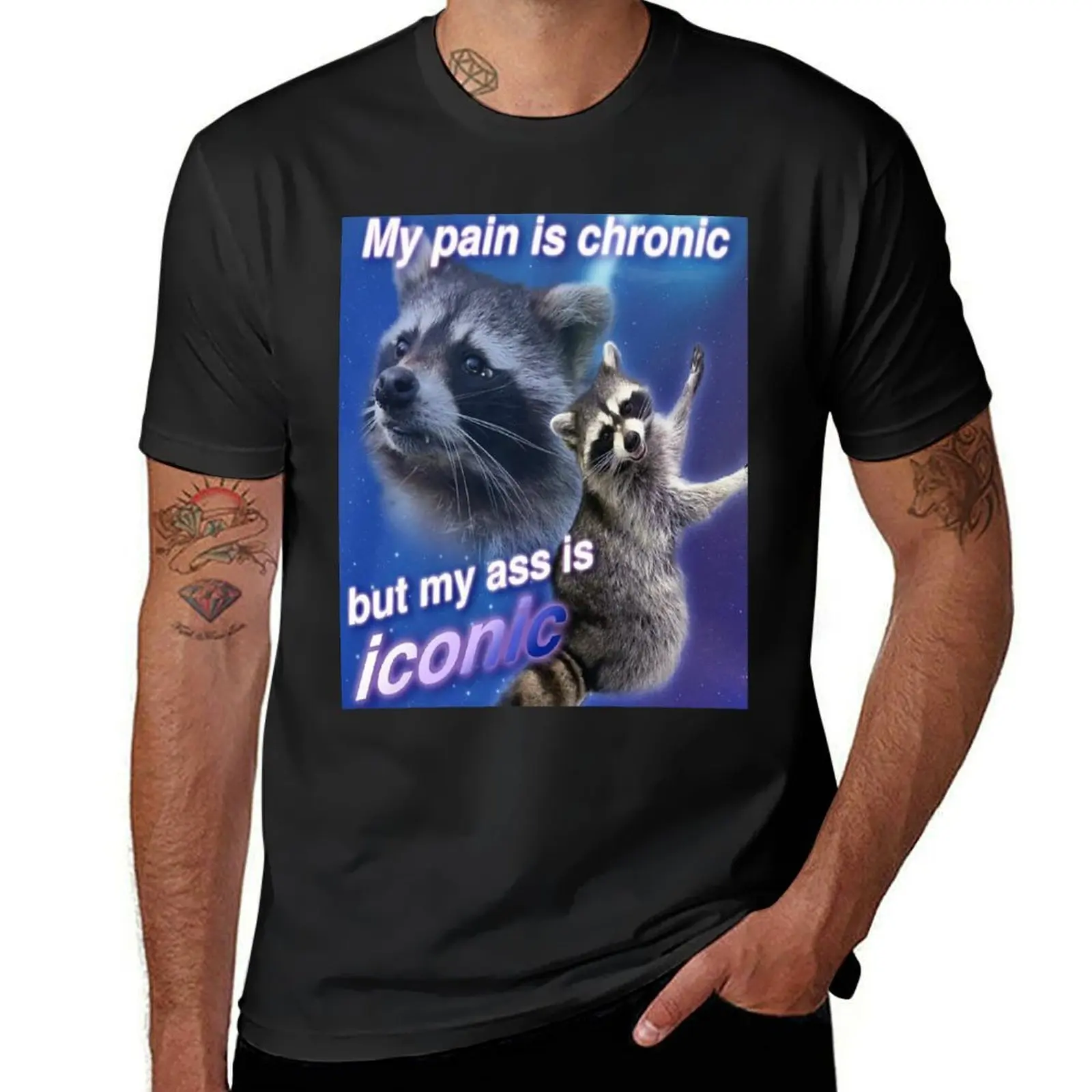 

My Pain is Chronic but my A is Iconic T-Shirt boys whites korean fashion Short sleeve tee men