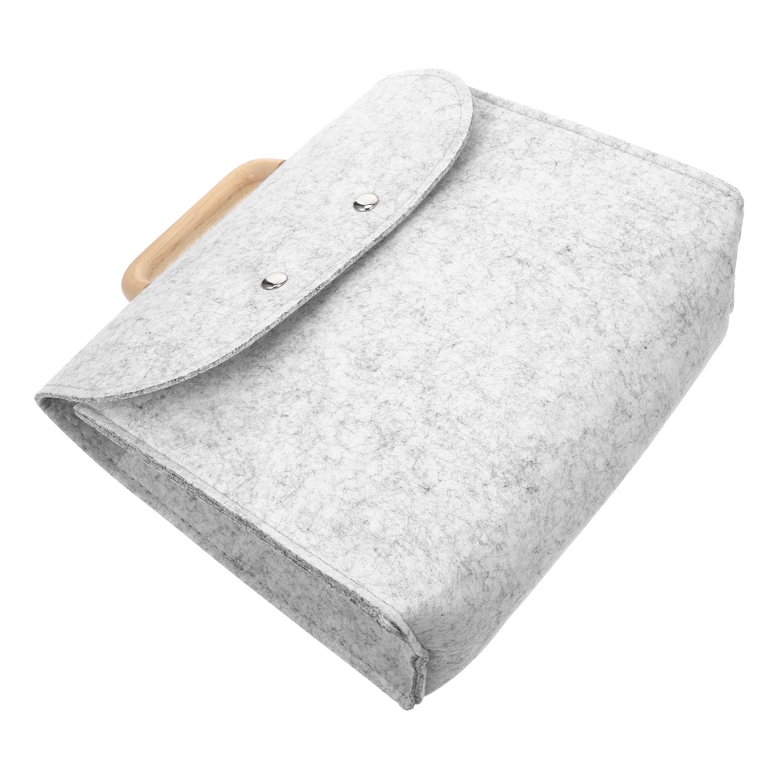 

Handheld Storage Felt Tote Business Pouch Wooden Handle Portable File File Carrying Bag Organizer Deep Grey Document Case