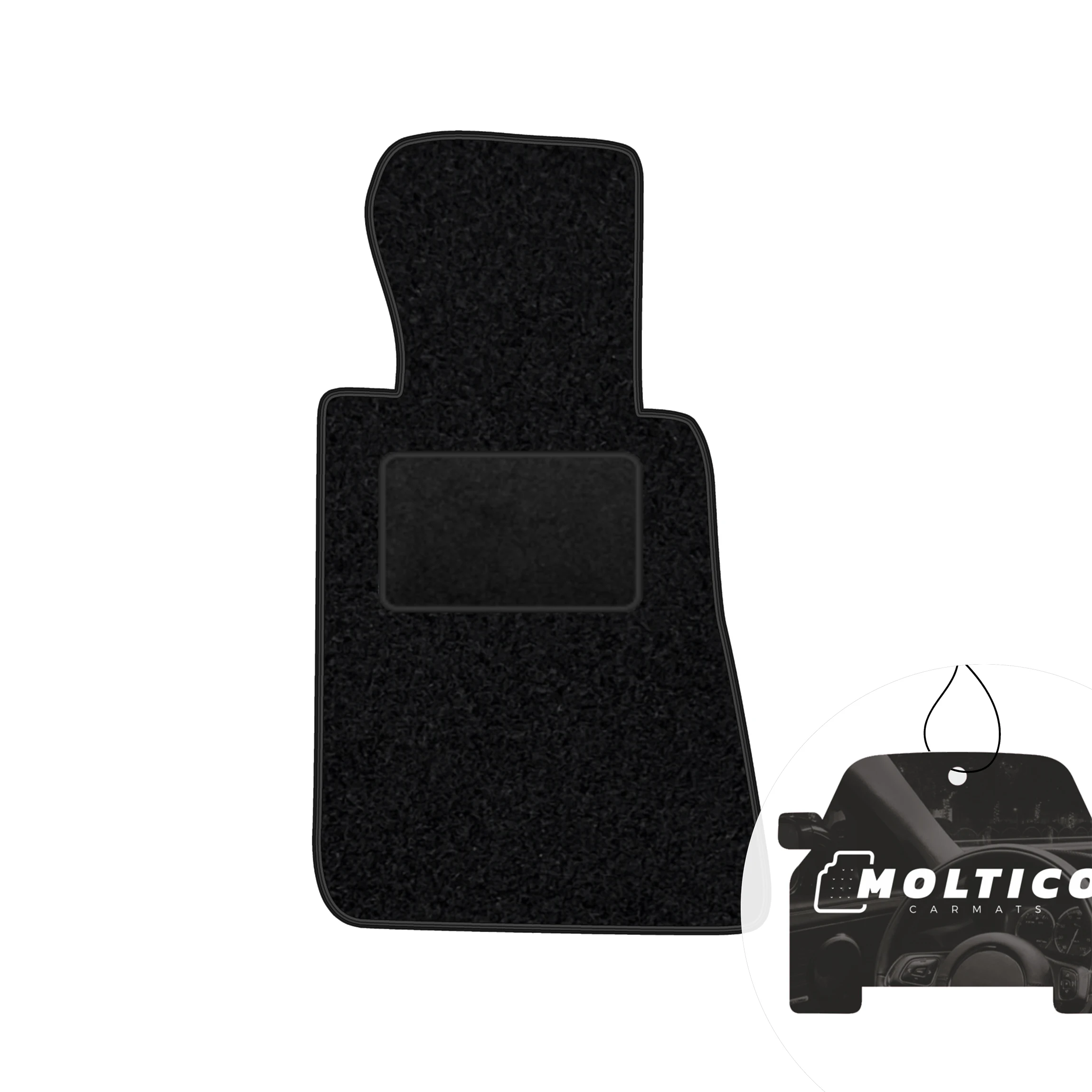 Velours autovloermat - Zwarte bies - Geschikt voor: Mercedes SL-Klasse R107 Coupé 1971-1989