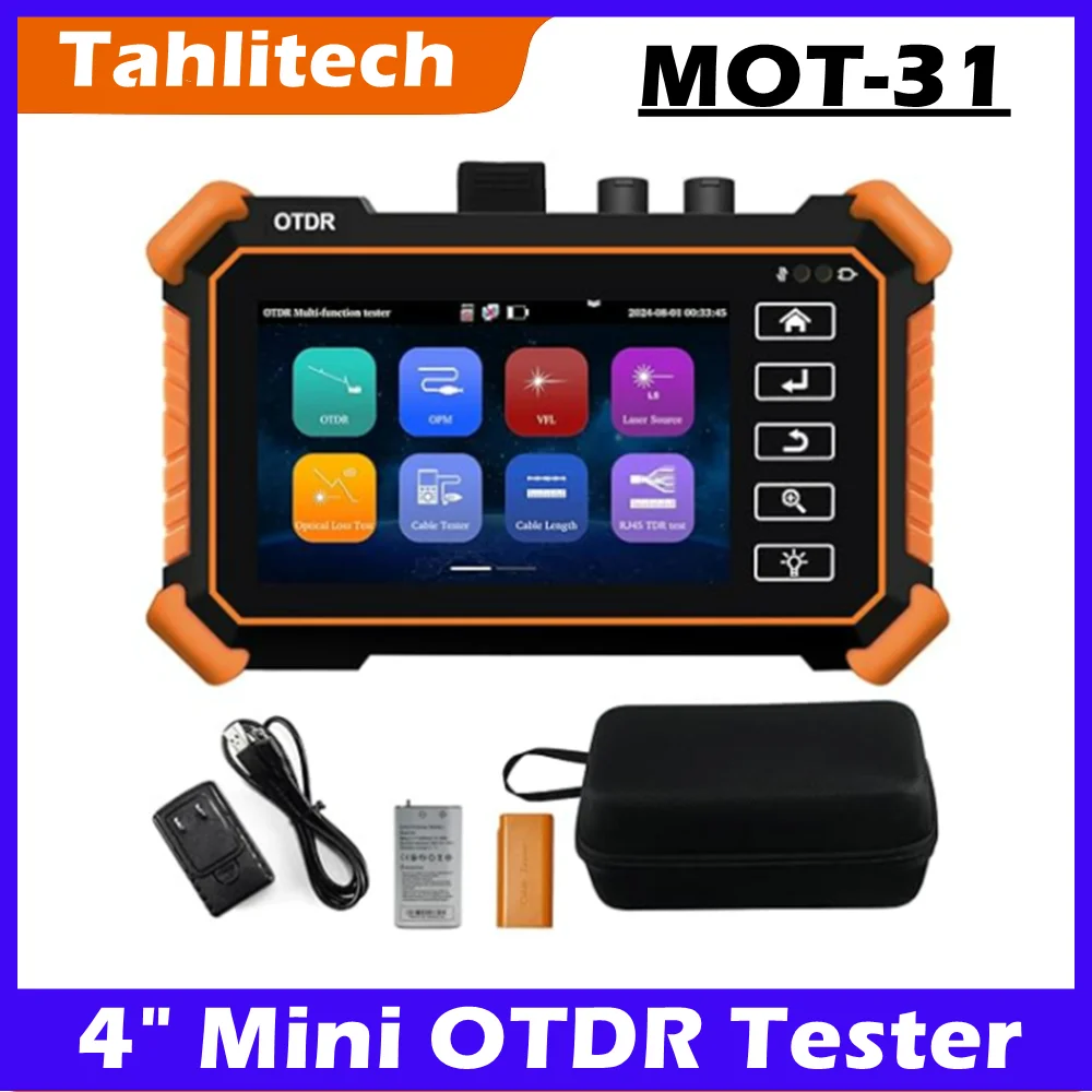Tahlitech Glasvezel Reflectometer met VFL OLS OPM Event Map 24/26dB Fiber Tester Kabel Tester OTDR Tester