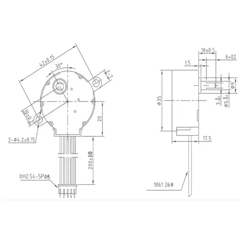 35BYJ46 Stepper Motor 12V 24V DC แม่เหล็กถาวรมอเตอร์เกียร์,อัตราส่วนลด 1:86 สําหรับซ่อมความชื้น,ขนาดเล็ก Stepper Motor
