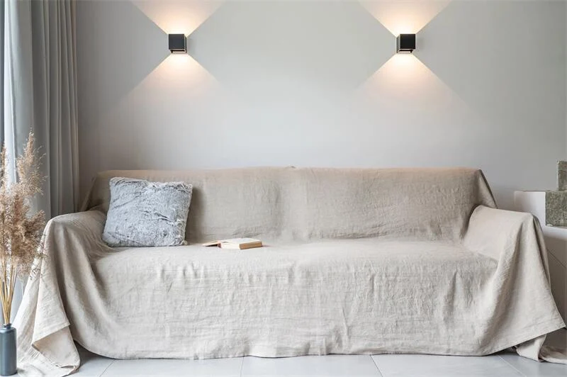 French Pure Linen 100% Fabric Pure Color Sofa Cover Cloth Sofa Towel Suitable for All Seasons Love Seat Couch Cover Summer New
